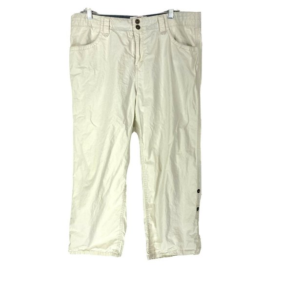 Levi's Pants - Levis 14 Pants Capris Roll Up Leg 100% Cotton Poplin Cream Ivory Flap Pockets